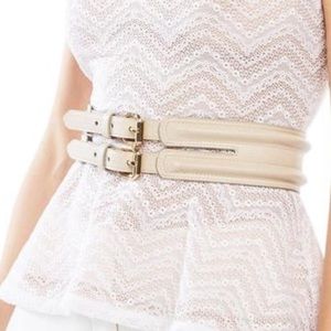 BCBGMaxAzria nude Belt, Size Medium for Women